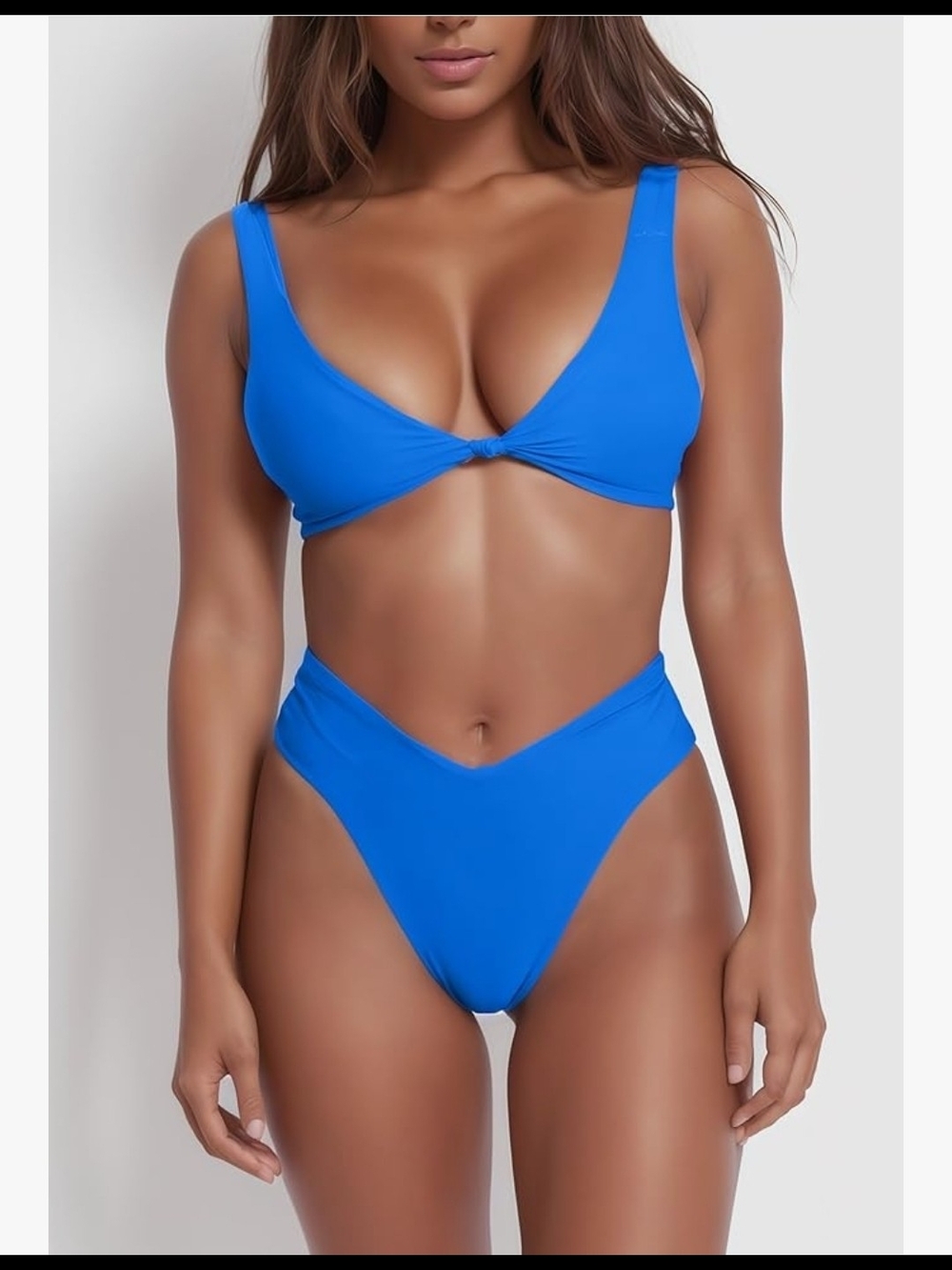 Source Unknown Bright Blue Knot Bikini Set - Women Swim